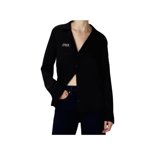 Washable Stretch Silk Notch Collar Blouse